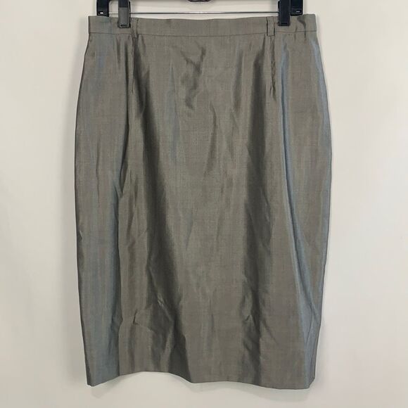 Escada silver shimmer knee skirt